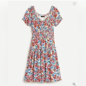 NWT J.Crew Farmers Market  Smocked Waist Puff Shoulders Dress Sz 8